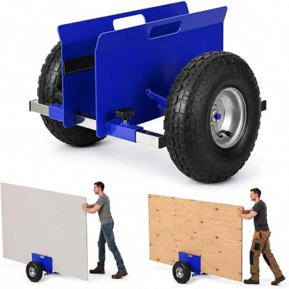 "700 lbs Panel Dolly with 0-9.5"" Self-Tightening Clamp & 10"" Pneumatic Wheels, Drywall Plywood Cart, Blue" price history on PriceWatchPro