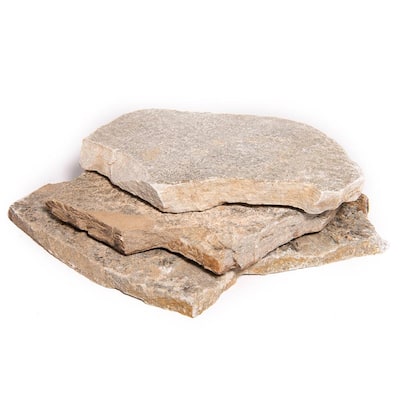 16 in. x 12 in. x 2 in. 120 sq. ft. Platinum Gold Natural Flagstone for Landscape, Gardens and Pathways