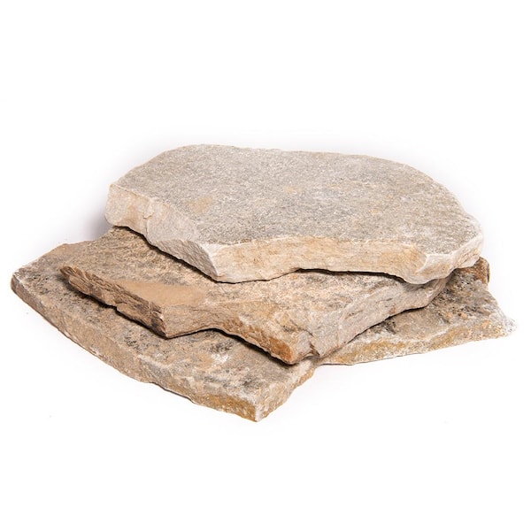 Southwest Boulder & Stone 16 in. x 12 in. x 2 in. 120 sq. ft. Platinum Gold Natural Flagstone for Landscape, Gardens and Pathways