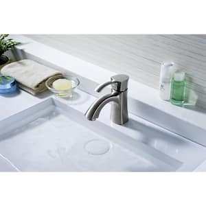 Alto Series Single Hole Single-Handle Mid-Arc Bathroom Faucet in Brushed Nickel