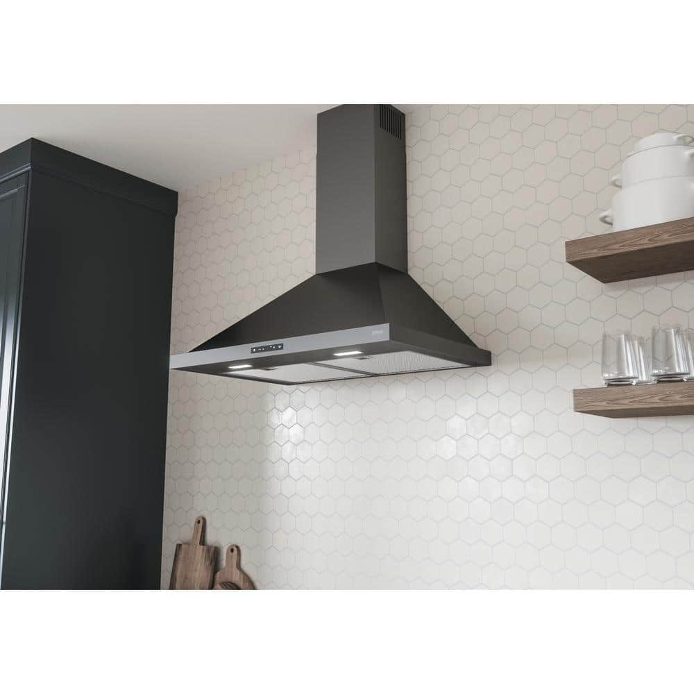 Zephyr Ombra 30" Black Stainless Steel Wall Mount Range Hood