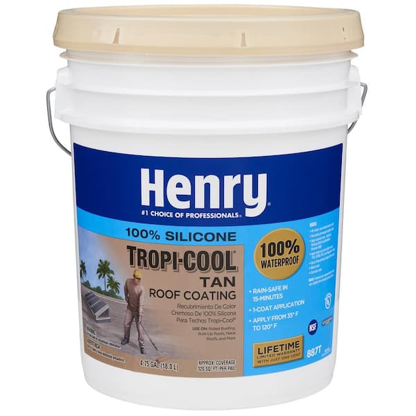 Henry 887T Tropi-Cool Tan 100% Silicone Reflective Roof Coating 4.75 gal.