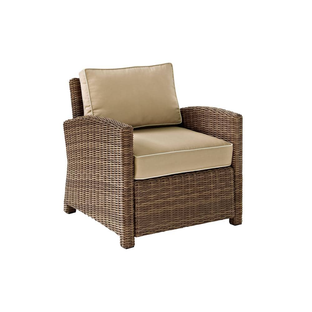 Bradenton Sand Wicker Outdoor Armchair with Cushion