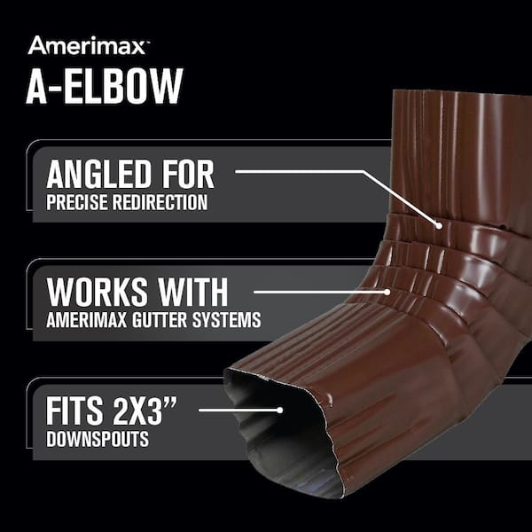 3 in. x 4 in. Black Aluminum Downspout A-Elbow