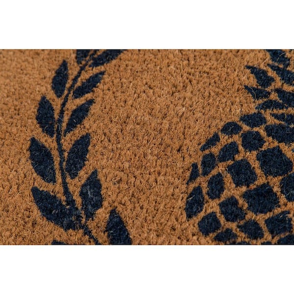 Park Pineapple Navy and Natural 1 ft. 6 in. x 2 ft. 6 in. Indoor/Outdoor Doormat