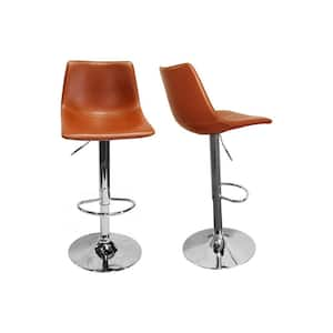 Hero Tan Faux Leather Adjustable Bar Stools (Set of 2)