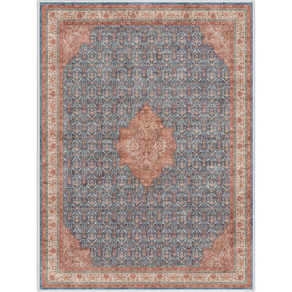 Well Woven Blue Red 3 ft. 11 in. x 5 ft. 3 in. Asha Lilith Vintage Persian Oriental Area Rug