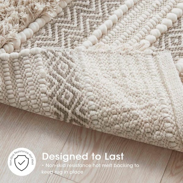 INK+IVY Asher 20 in. x 32 in. Natural Woven Texture Stripe Bath