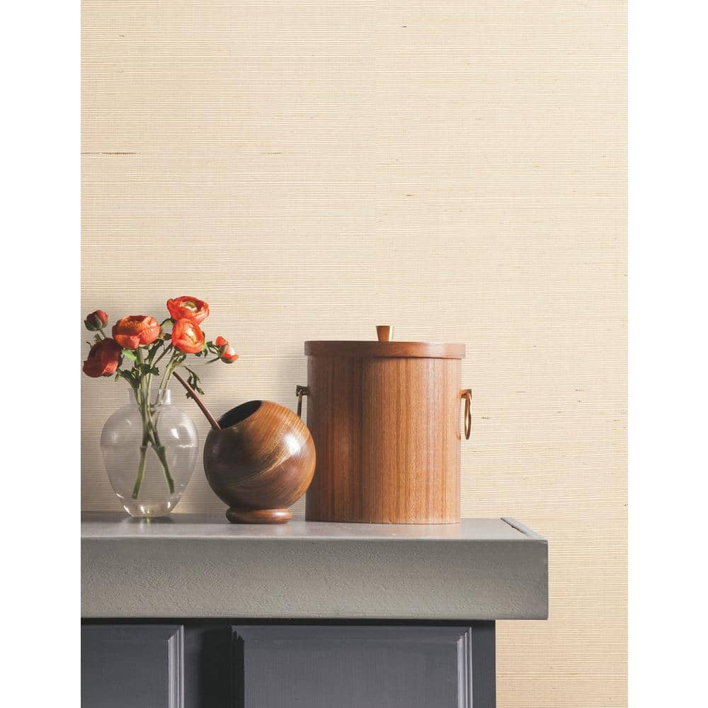 Plaster Sisal Peel and Stick Grasscloth Wallpaper Roll