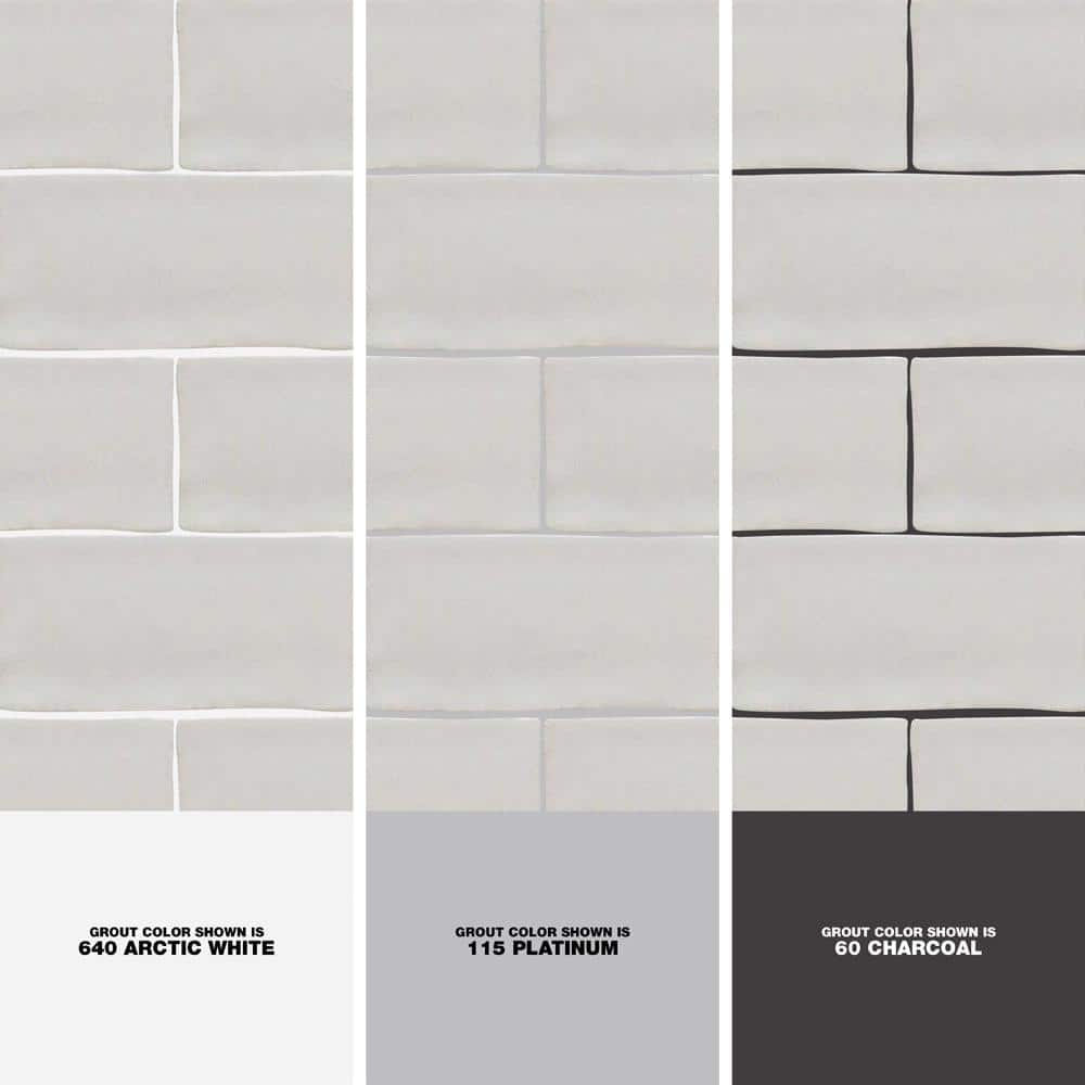 Messi 3" x 6" Polished White Ceramic Subway Wall Tile