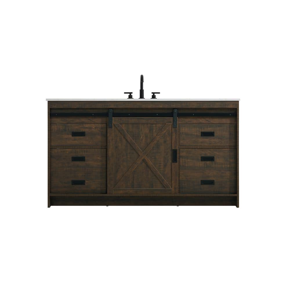 60 in. Single Sink Expresso Bath Vanity with White Engineered Marble Top price history on PriceWatchPro