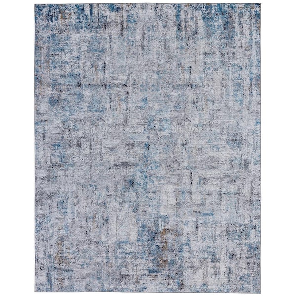 KALATY Azure/Gray Tones 8 ft. 6 in. x 11 ft. 6 in. Area Rug