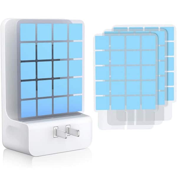 Double-Sided Flying Insect Sticky Trap, Plug-in Light Bug Catcher for Fruit Flies, Mosquito with 1 Device + 3 Refills