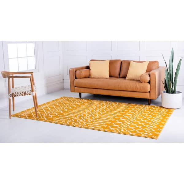 Moroccan Trellis Yellow 9 ft. x 12 ft. Area Rug