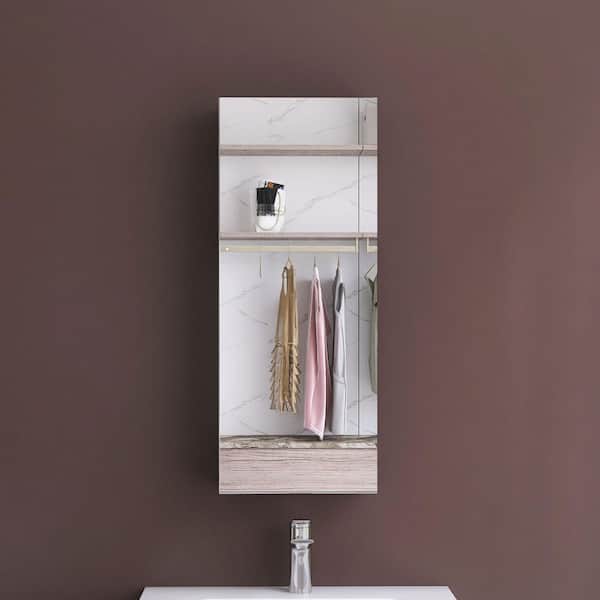 12 in. W x 30 in. H Rectangular Aluminum Medicine Cabinet with Mirror