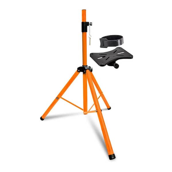 Adjustable Up to 72 in. Speaker Stand Tripod Floor Tall DJ Studio Monitor Stands Pole Mount in Orange