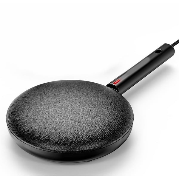 Electric Crepe Maker Nonstick Coating Automatic Temperature Control 600W Quick Even Heating Compatible Set