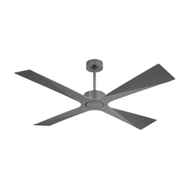 54 in. 4-ABS Blades Indoor Gray Ceiling Fan with Remote