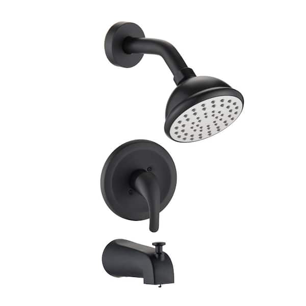 YASINU Single-Handle 1-Spray Tub and Shower Faucet in Matte Black