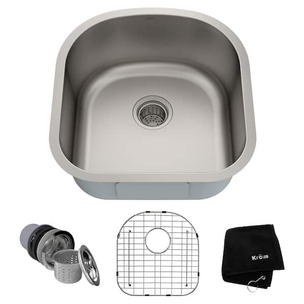 KRAUS Premier 20-inch 16 Gauge Undermount Single Bowl Stainless Steel Kitchen Sink