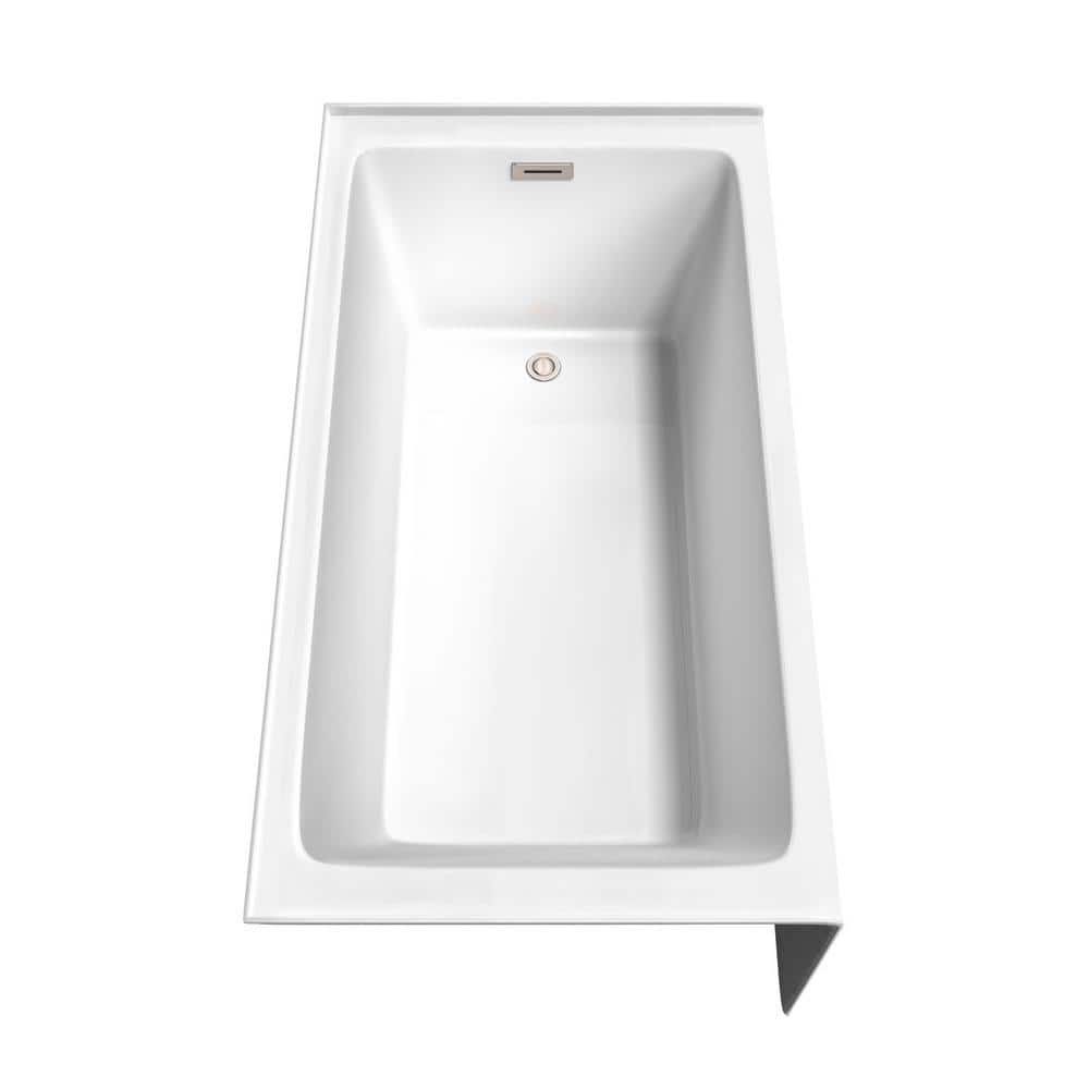 Grayley 60'' White Acrylic Alcove Soaking Bathtub