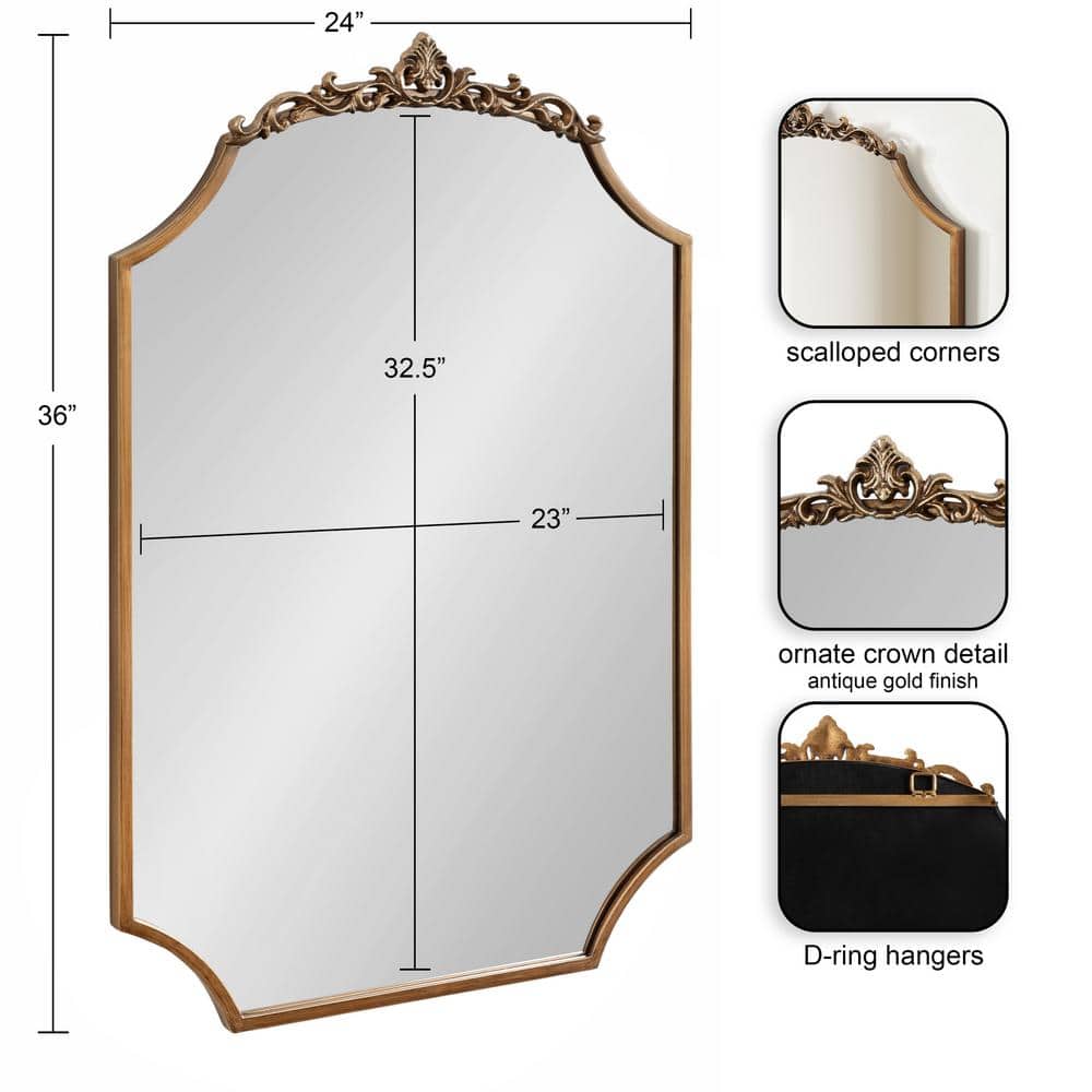 Arendahl Gold Scalloped Baroque Bathroom Mirror