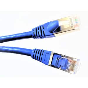 1 ft. CAT 7 SFTP Double Shielded RJ45 Snagless Ethernet Cable, Blue (5-Pack)