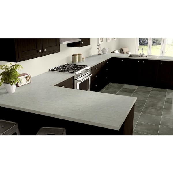 5 ft. x 12 ft. Laminate Sheet in White Cascade with Standard Fine Velvet Texture