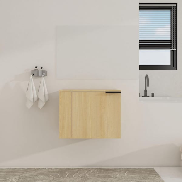 23.62 in. W x 18.11 in. D x 18.31 in. H Bathroom Storage Wall Cabinet in Light Oak