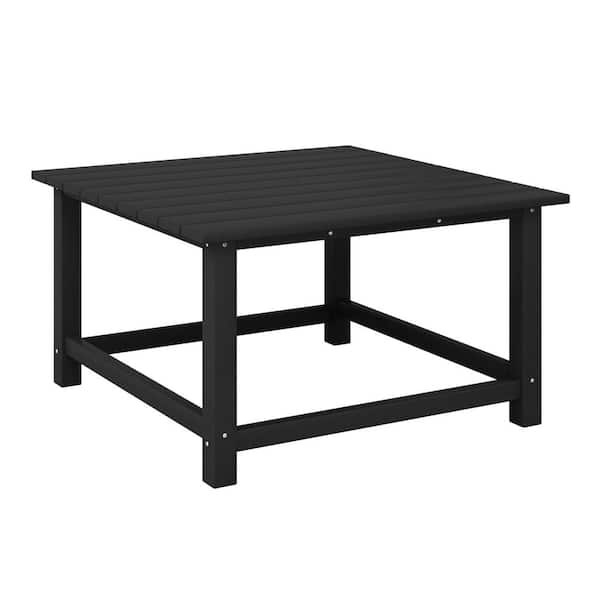 WESTIN OUTDOOR Laguna Outdoor Patio All Weather 31 in. Square HDPE Plastic Conversation Coffee Table in Black