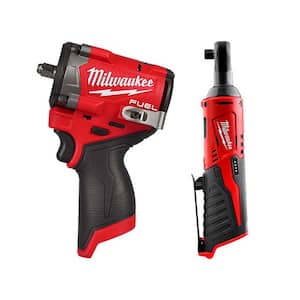 Milwaukee M12 FUEL 12V Lithium-Ion Brushless Cordless Stubby 3/8
