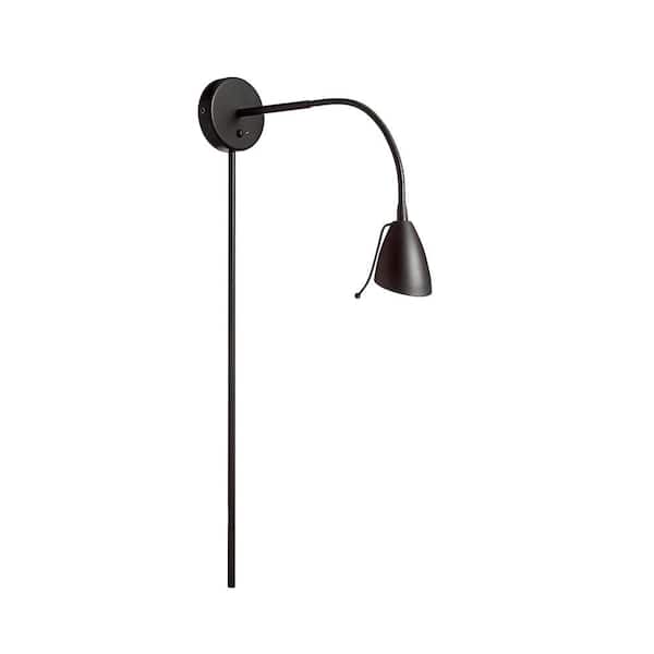 Dainolite Windford 5 in. 1-Light Black Modern Wall Sconce