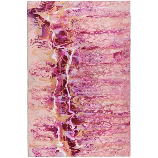 Dream Shag Premium Machine Washable Abstract ADS61 Berry 10 ft. x 14 ft. Area Rug