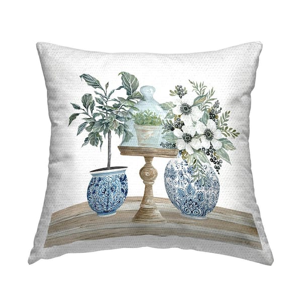 Stupell Industries Blooming Flower Bouquet Dome Multi-Color Square Outdoor Throw Pillow