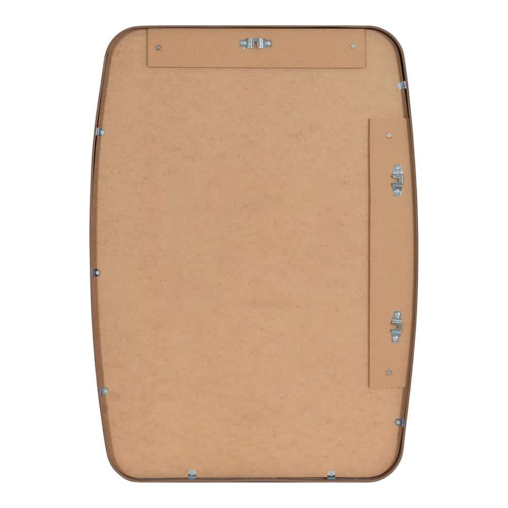 Zayda 20x28 Walnut Brown Slim Frame Mid-Century Modern Mirror