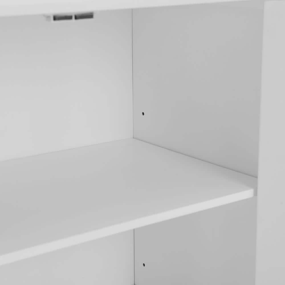 Bartlett Tall White MDF Freestanding Storage Pantry with Adjustable Shelves