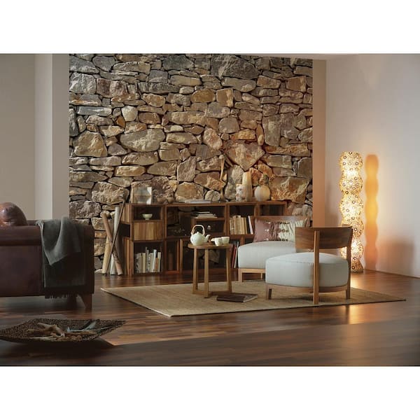 Komar 100 in. x 145 in. Stone Wall Mural 8-727 - The Home Depot Komar 100 in. x 145 in. Stone Wall Mural 8-727 - The Home Depot