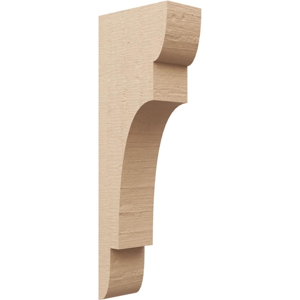 Ekena Millwork Thin Series 2 5 in. x 10 in. x 30 in. New Brighton Rough Cedar Woodgrain Timberthane Polyurethane Corbel in Primed Tan