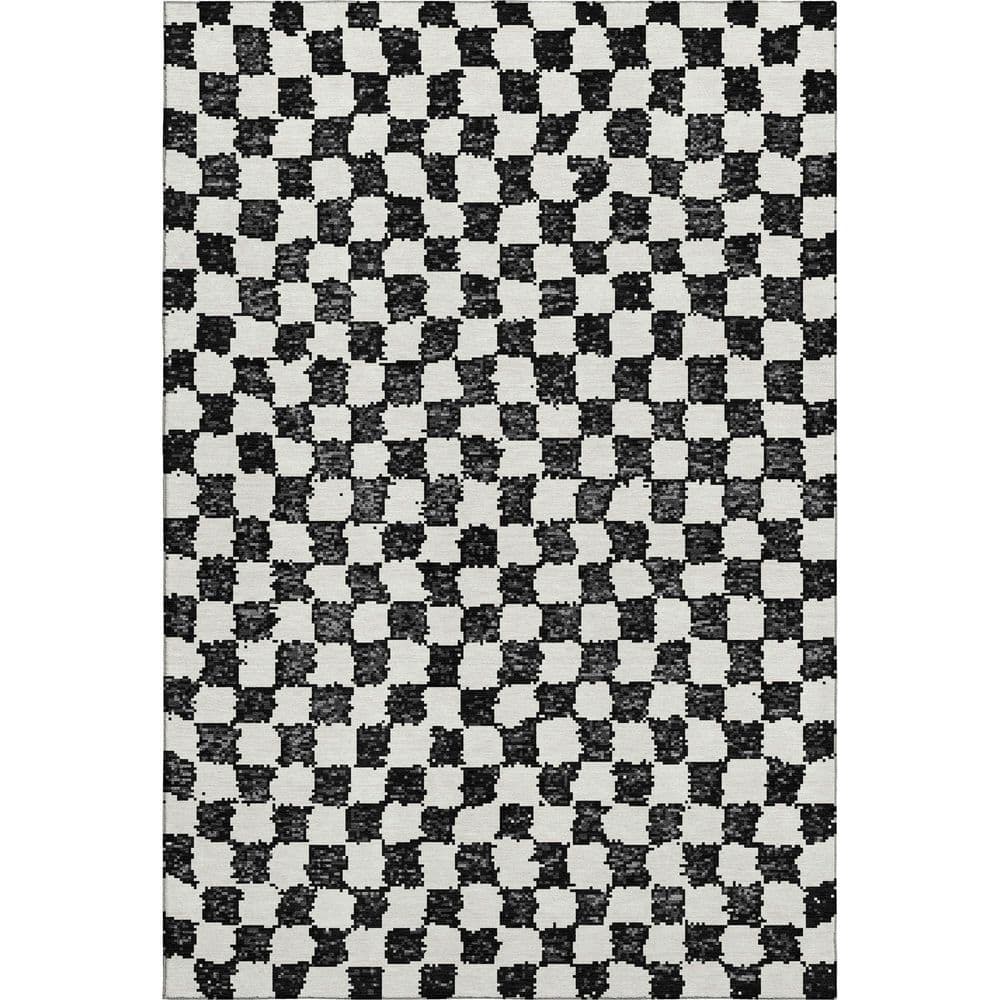 Mayfield Premium Machine Washable Abstract AMF1958 Black 3 ft. x 4 ft. Area Rug price history on PriceWatchPro