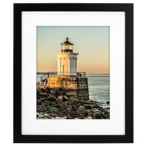 8 in. x 10/11 in. x 13 in. Black Matted Linear Classic Wood Picture Frame