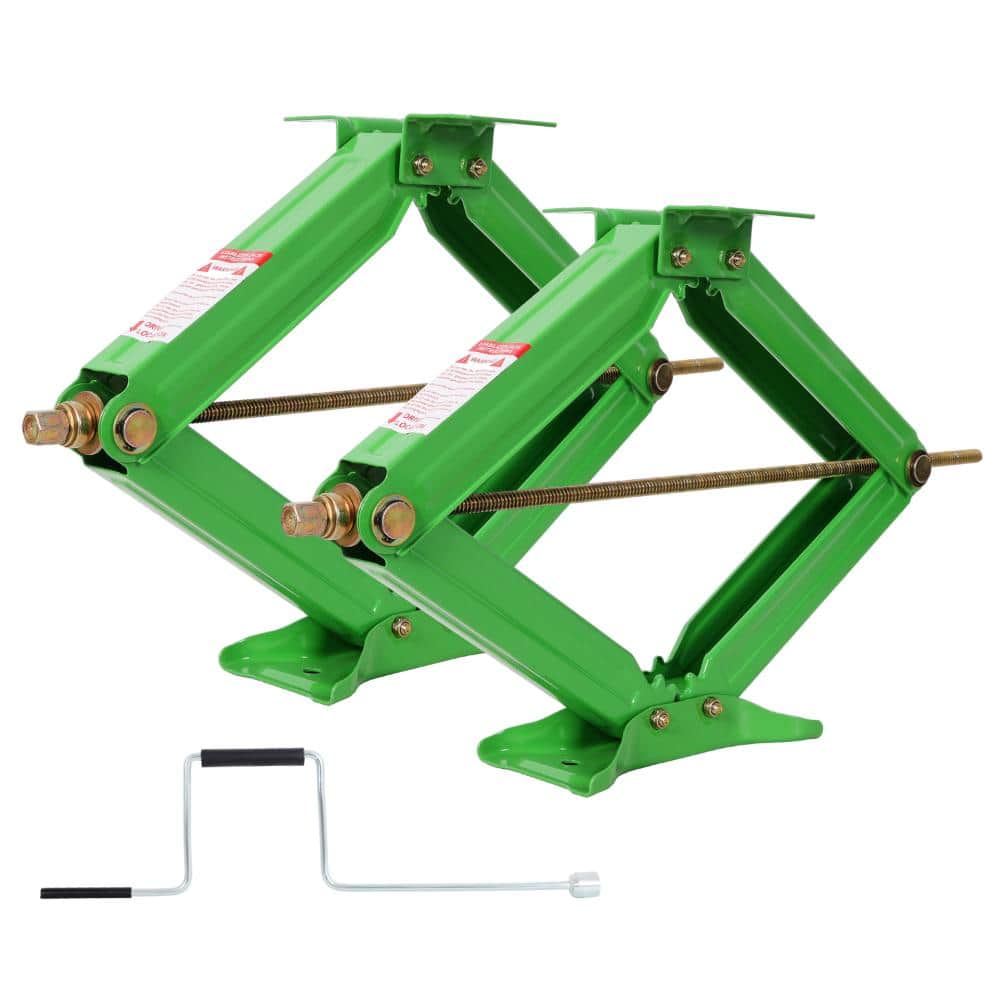 Green 5000 lbs RV Scissor Jacks, 24 in Heavy-Duty Stabilizer Leveling Jacks, Set of 2 with Crank Handle price history on PriceWatchPro