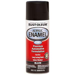 Rust-Oleum 271918 Acrylic Enamel 2X Spray Paint, 12 oz, Flat Black