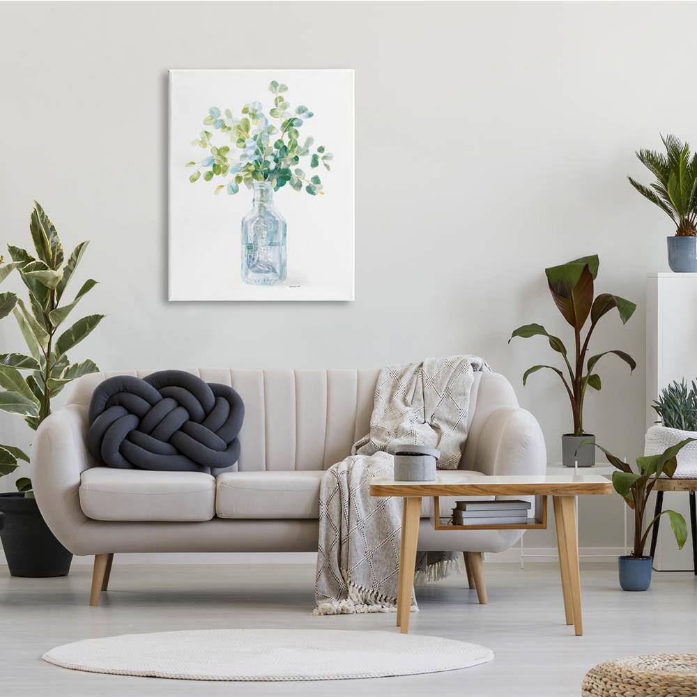 Green and Blue Floral Still Life Canvas Wall Art, 30 x 40