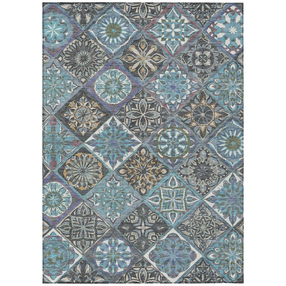 Chantille Machine Washable Indoor/Outdoor Abstract ACN2256 Teal 8 ft. x 10 ft. Area Rug price history on PriceWatchPro