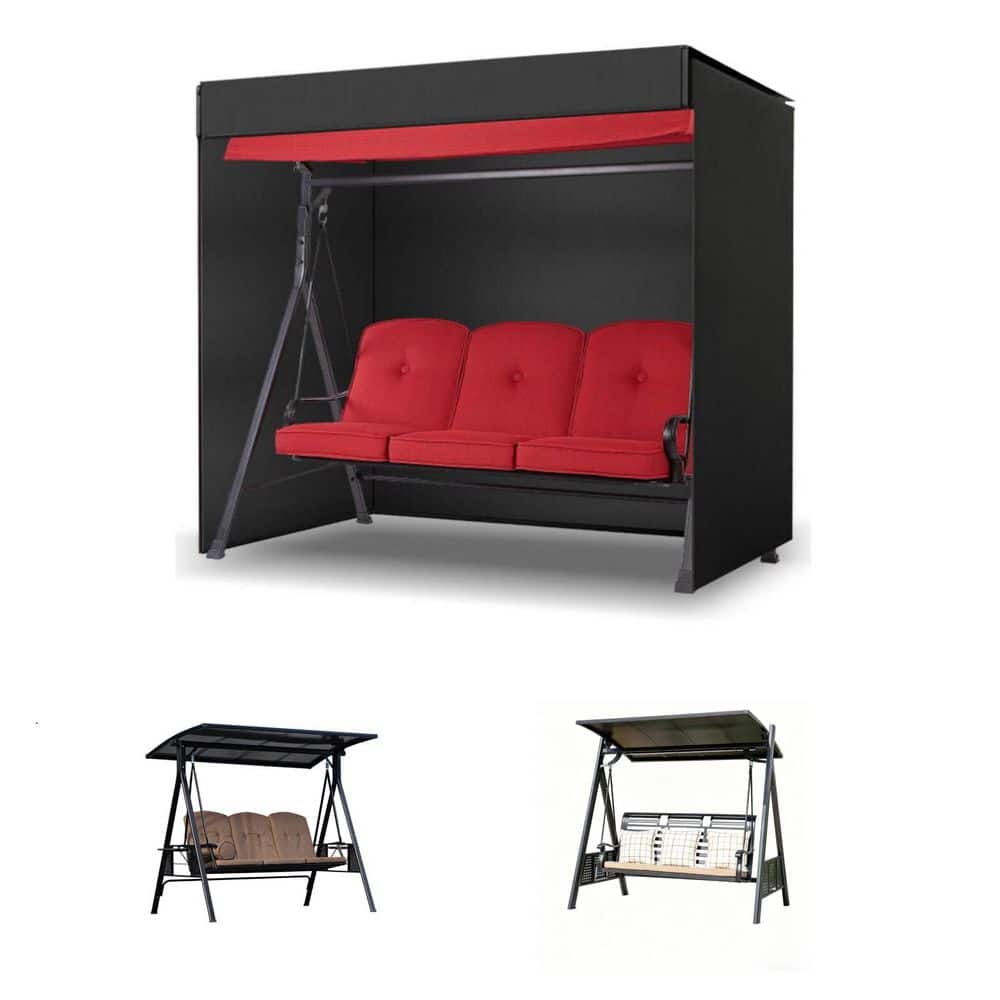Black Patio Swing Chair Cover with Dual Front Zippers and Drawstring Storage Bag price history on PriceWatchPro