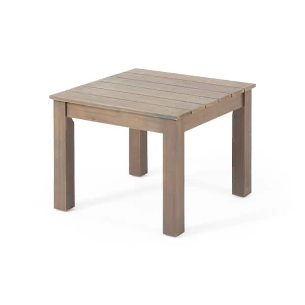 Benjara 19.75 in. Brown Square Wooden Top End Table