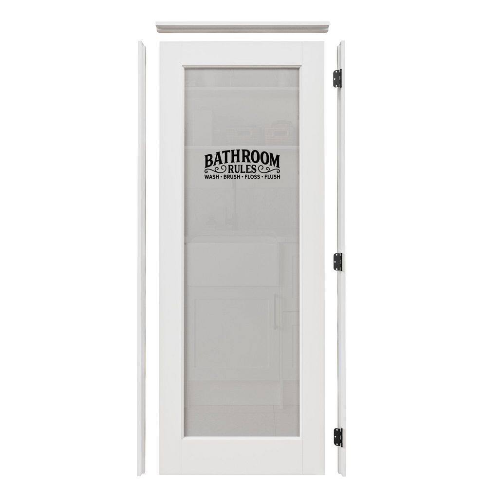 30 in. x 80 in. 1-Lite CLear Glass Left-Hand White Solid Core Glass Single Prehung Interior Door+ Quick Assemble Jamb price history on PriceWatchPro