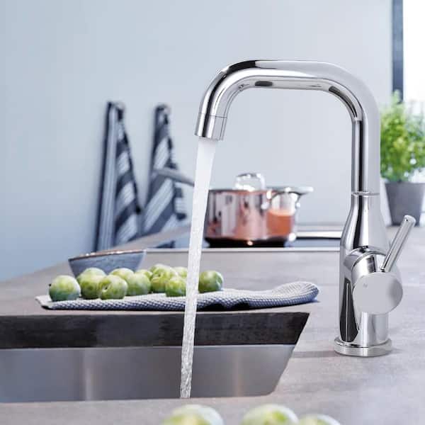 Single Handle Bar Faucet Deckplate Not Included in Spot Free Stainless Steel Polished Chrome