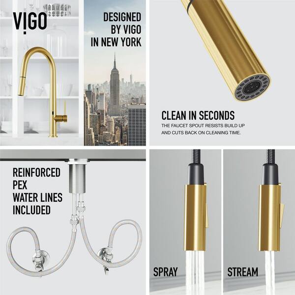 VIGO Greenwich Single-Handle Pull-Down Sprayer Kitchen Faucet with
