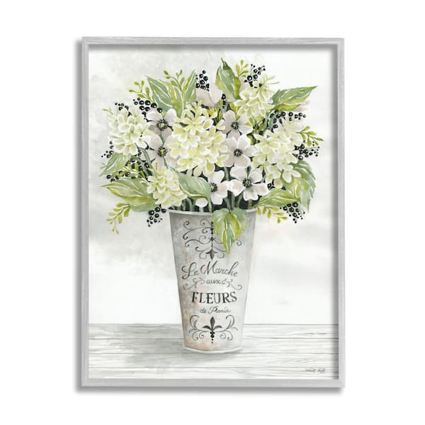 Stupell Industries French Floral Bouquet Parisian Charm Flowers By Cindy Jacobs Framed Print Nature Texturized Art 24 in. x 30 in.